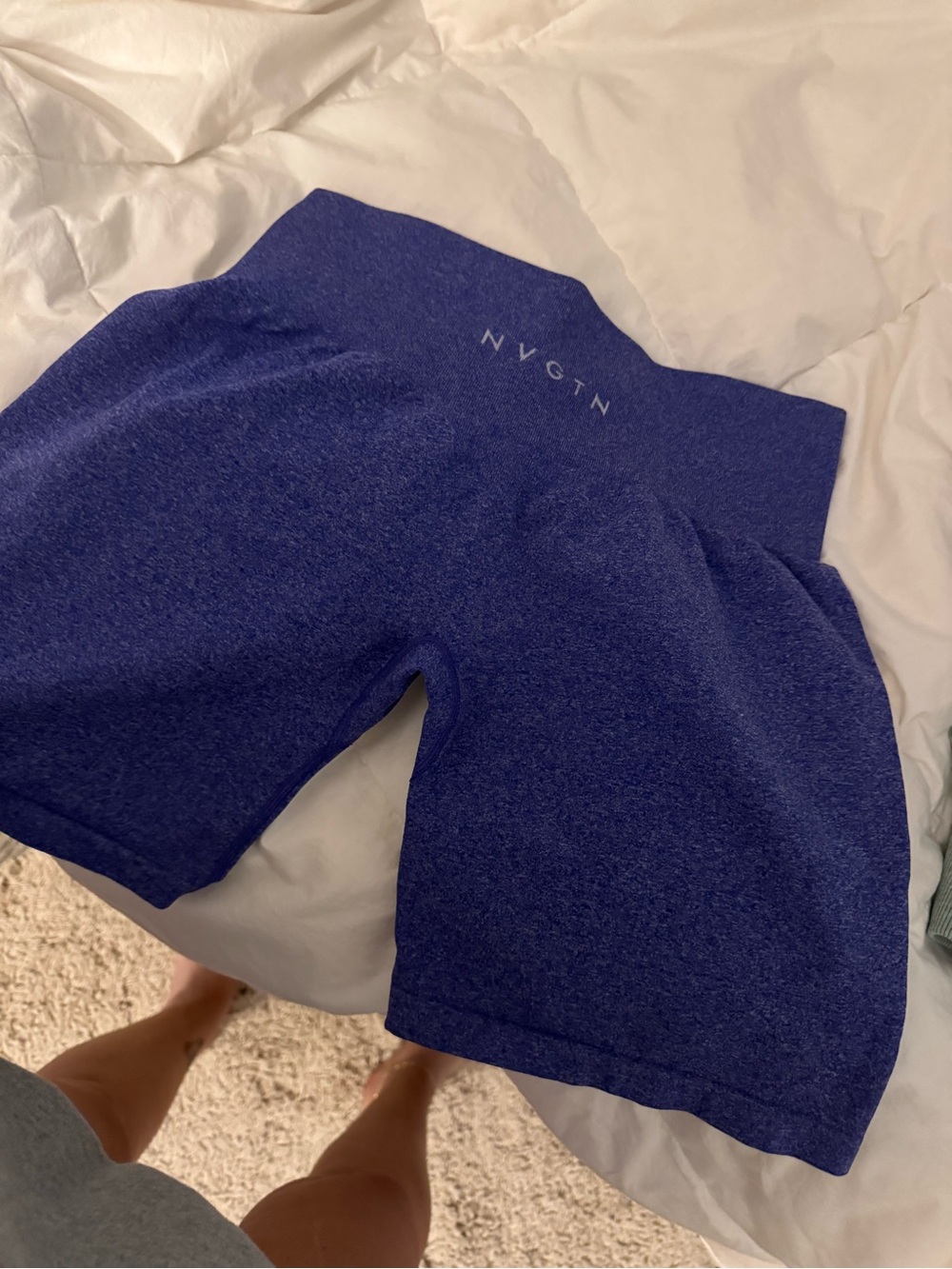 NVGTN Seamless High-Waist Shorts in Indigo